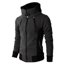 Load image into Gallery viewer, Men Zipper Hoodies Casual Fleece Autumn Winter New Solid Hooded Sweatshirt Tracksuit Scarf Collar Hooded Male Fitness Hoody Coat