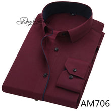 Load image into Gallery viewer, DAVYDAISY High Quality Men Shirt Long Sleeve Twill Solid Formal Business Shirt Brand Man Dress Shirts DS085