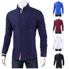 Load image into Gallery viewer, Brand 2019 Casual Shirt Men Long Sleeve Slim Fit Men's Casual Button-Down Shirt Formal Dress Shirts Men Clothes 2018 Camisa